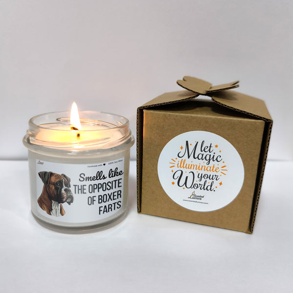 a candle that is next to a box