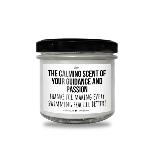 a white jar with a black lid that says the calming sex of your guidance and