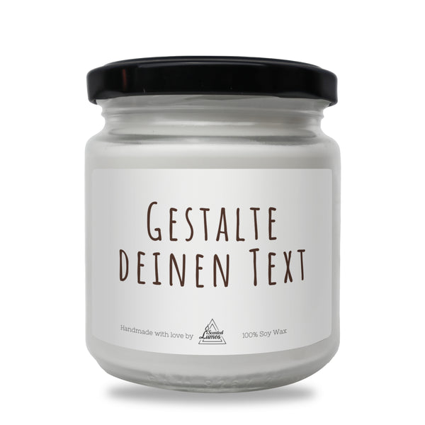 Gestalte deinen Text Duftkerze aus Sojawachs