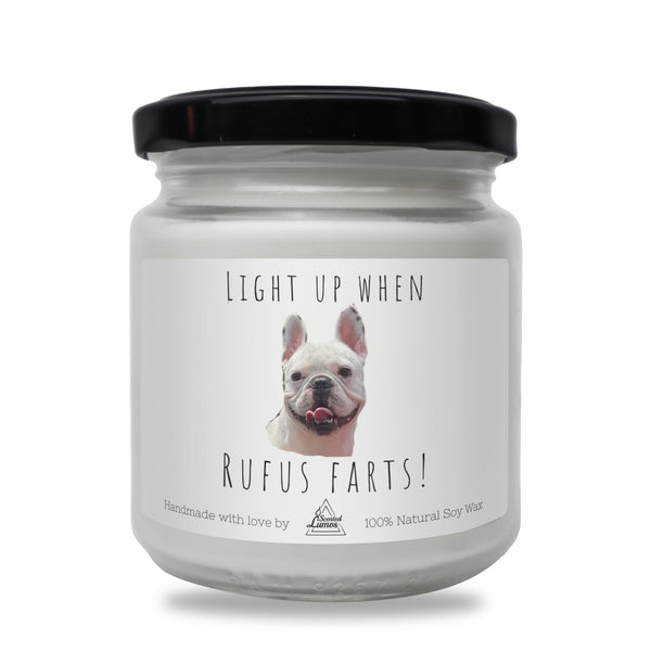Light up when [Pet name] Farts Funny Soy Candle