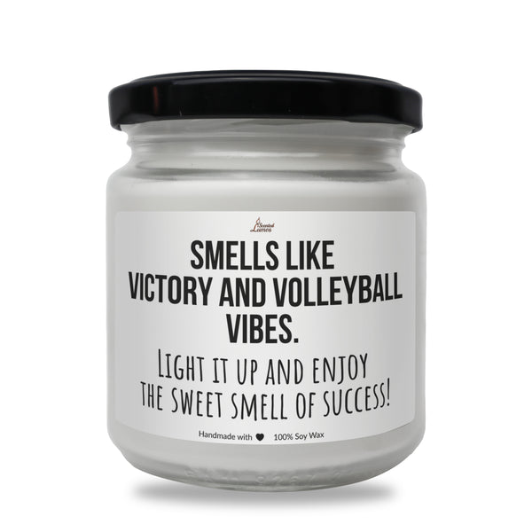 a jar of white candles with a black lid