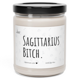 a jar of sagittatus bitch candle on a white background