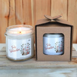 a poster with a candle and a candle holder