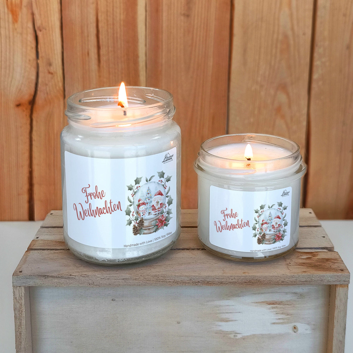 Frohe Weihnachten! Duftkerze aus Sojawachs