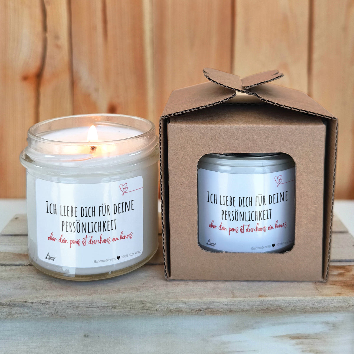 Ich liebe dich für deine persönlichkeit...aber Duftkerze aus Sojawachs