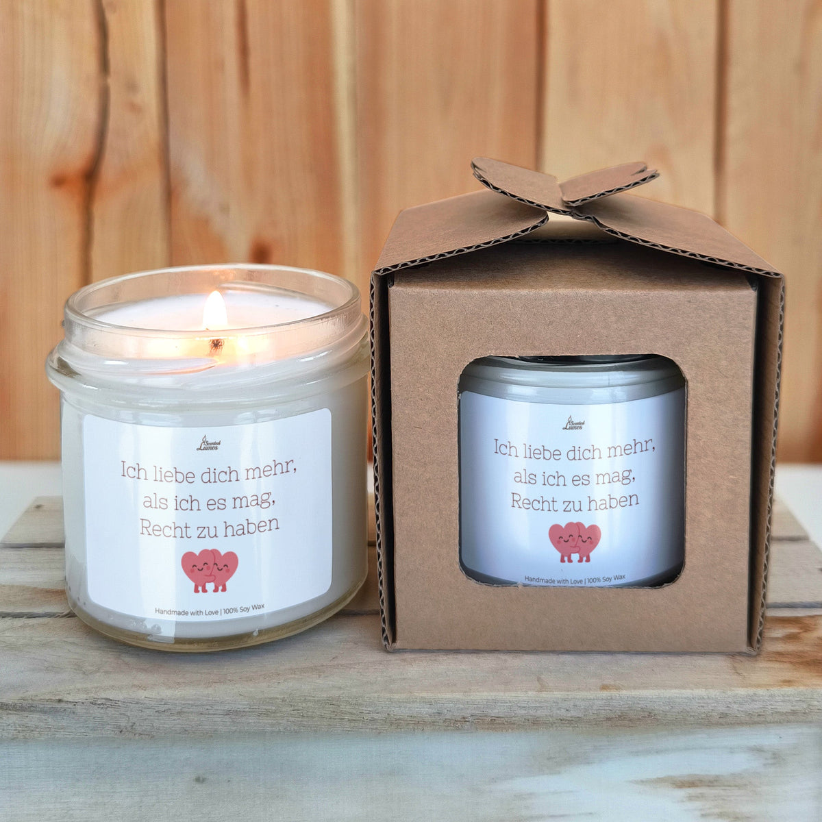 Ich liebe dich mehr, als ich es mag, Recht zu haben Duftkerze aus Sojawachs