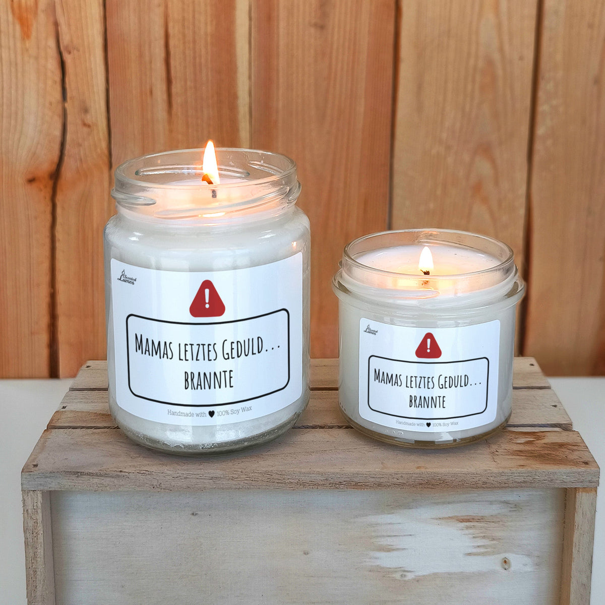 Mamas letztes Geduld...brannte Duftkerze aus Sojawachs