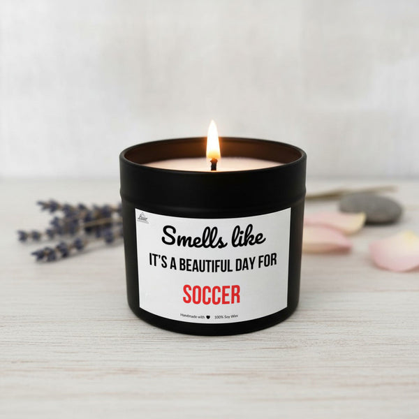 Smells like beautiful day for Soccer Scented Soy Candle