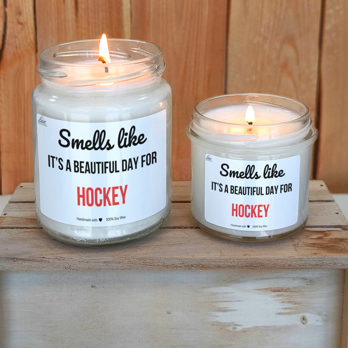 Smells like beautiful day for Hockey Scented Soy Candle