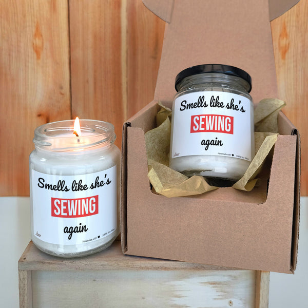 Smells like she’s sewing again Scented Soy Candle