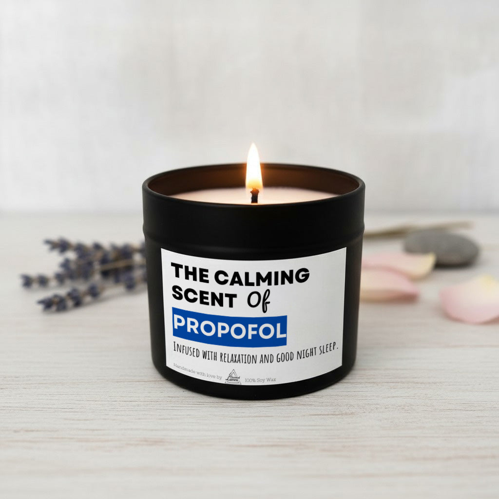 The calming scent of Propofol Scented Soy Candle