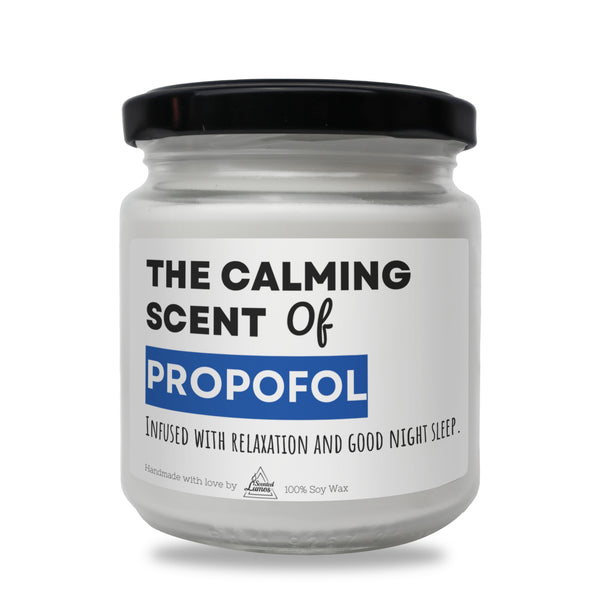 The calming scent of Propofol Scented Soy Candle