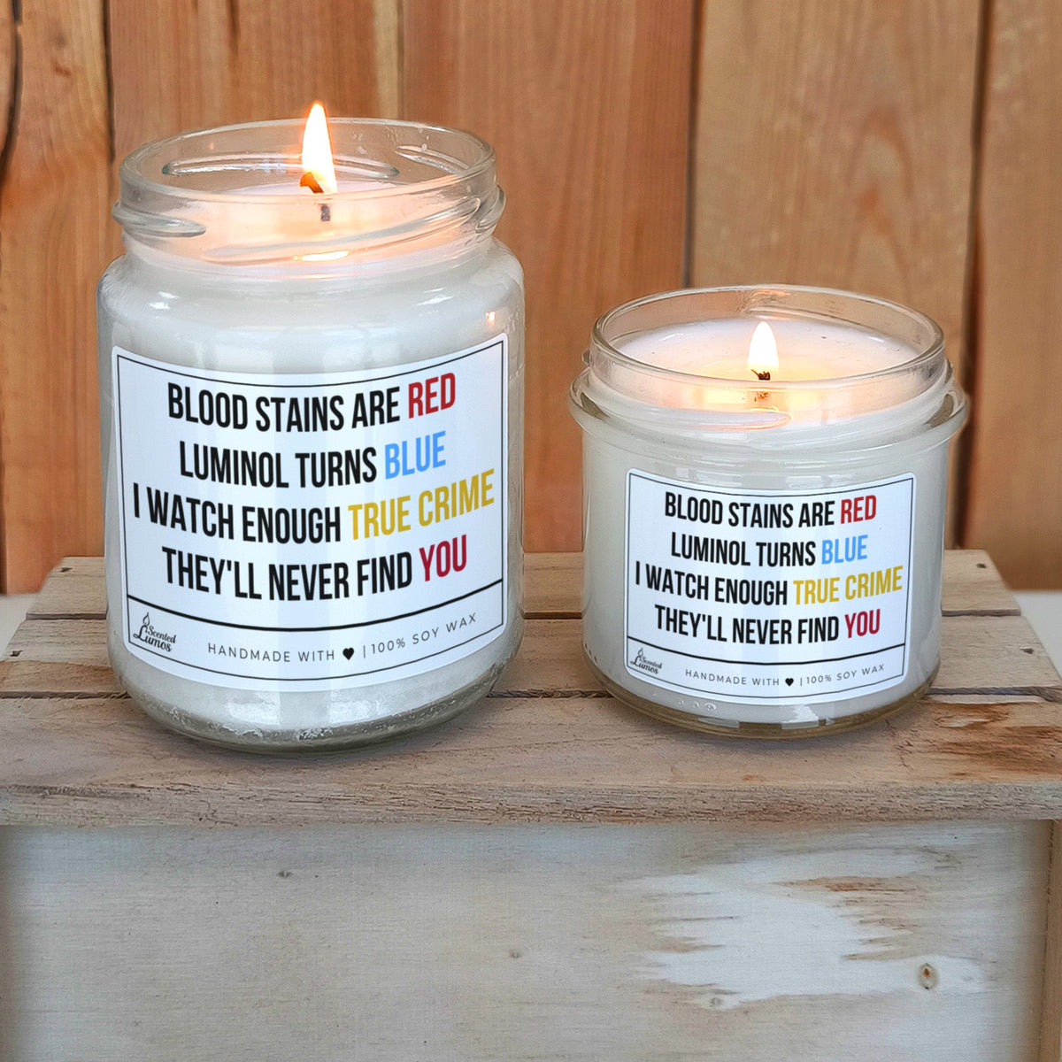 I watch enough True Crime Scented Soy Candle