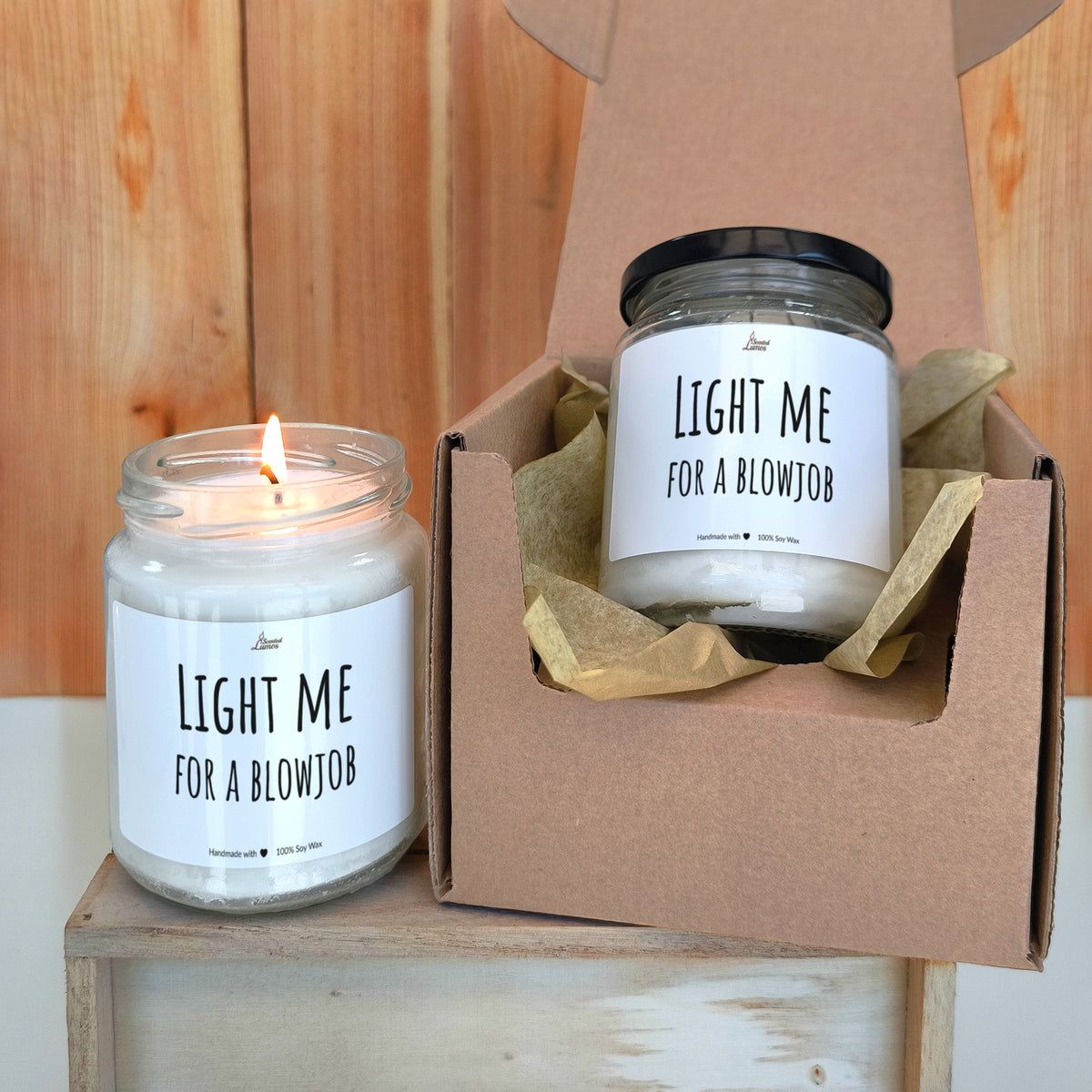 Light me for a blowjob Scented Soy Candle