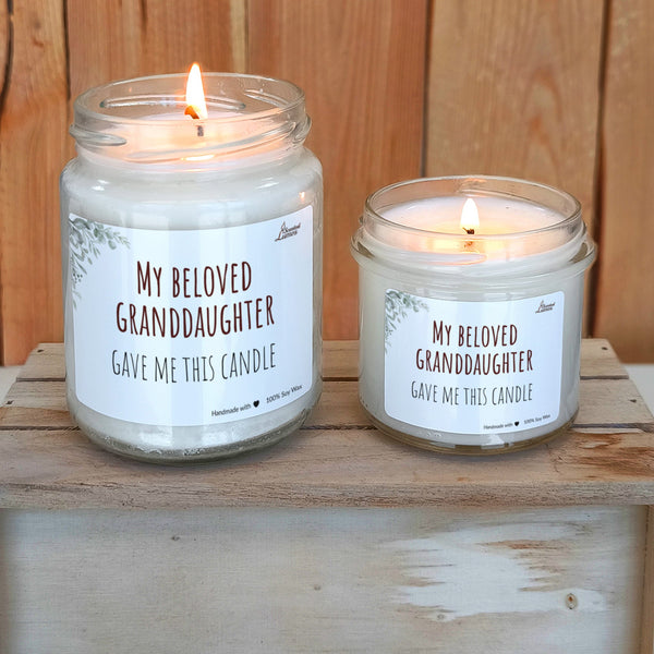 My beloved granddaughter gave me this candle Scented Soy Candle