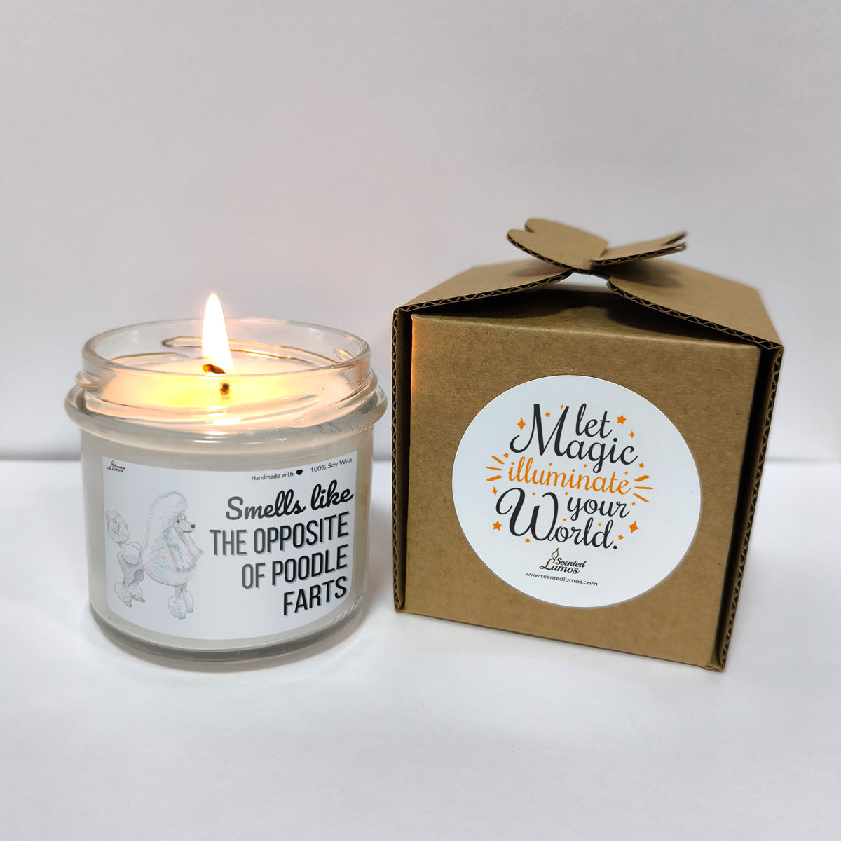 a candle that is next to a box