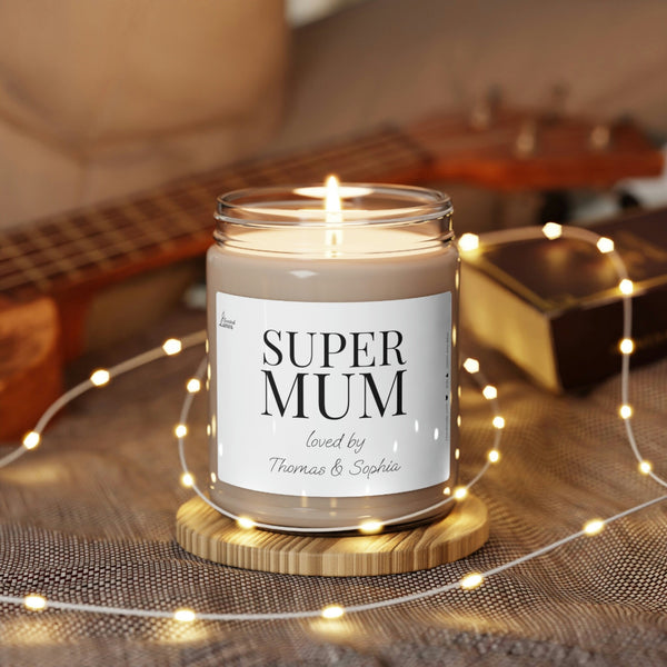 Super Mom Personalized Scented Soy Candle - Gift for Mother's Day