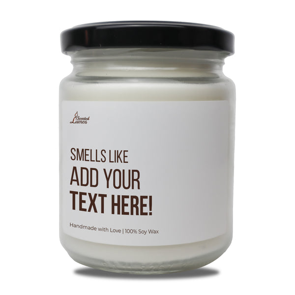 a jar of white candles with a black lid