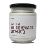 a jar of mayonnaise that says smells like you are moving to city /