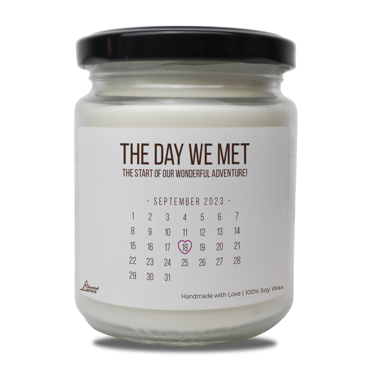 a jar of the day we met candle