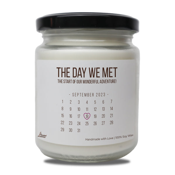 a jar of the day we met candle