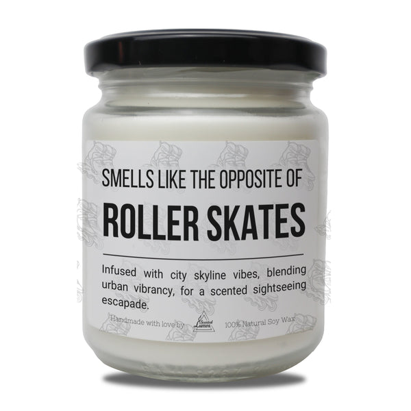 a jar of roller skates on a white background