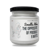 a white jar with a poodle on it
