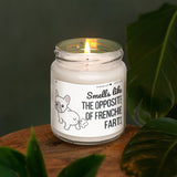 a candle that is sitting on a table