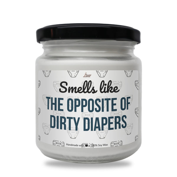 a jar of dirty diapers on a white background
