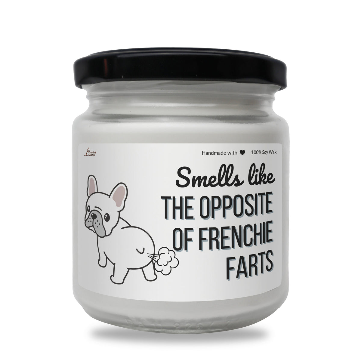 a jar of frenchie fars on a white background