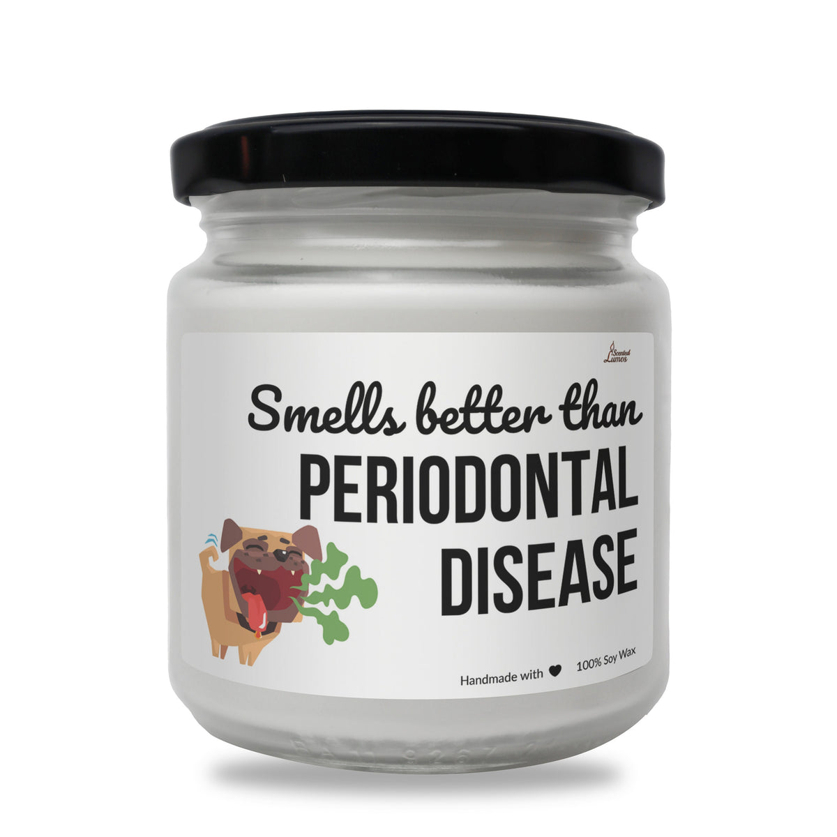 a jar of small white jar with a dog on it