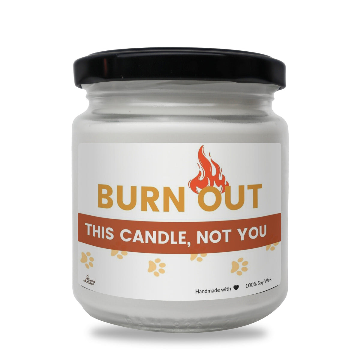 a jar of burn out candle on a white background