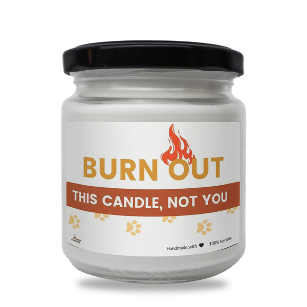 a jar of burn out candle on a white background