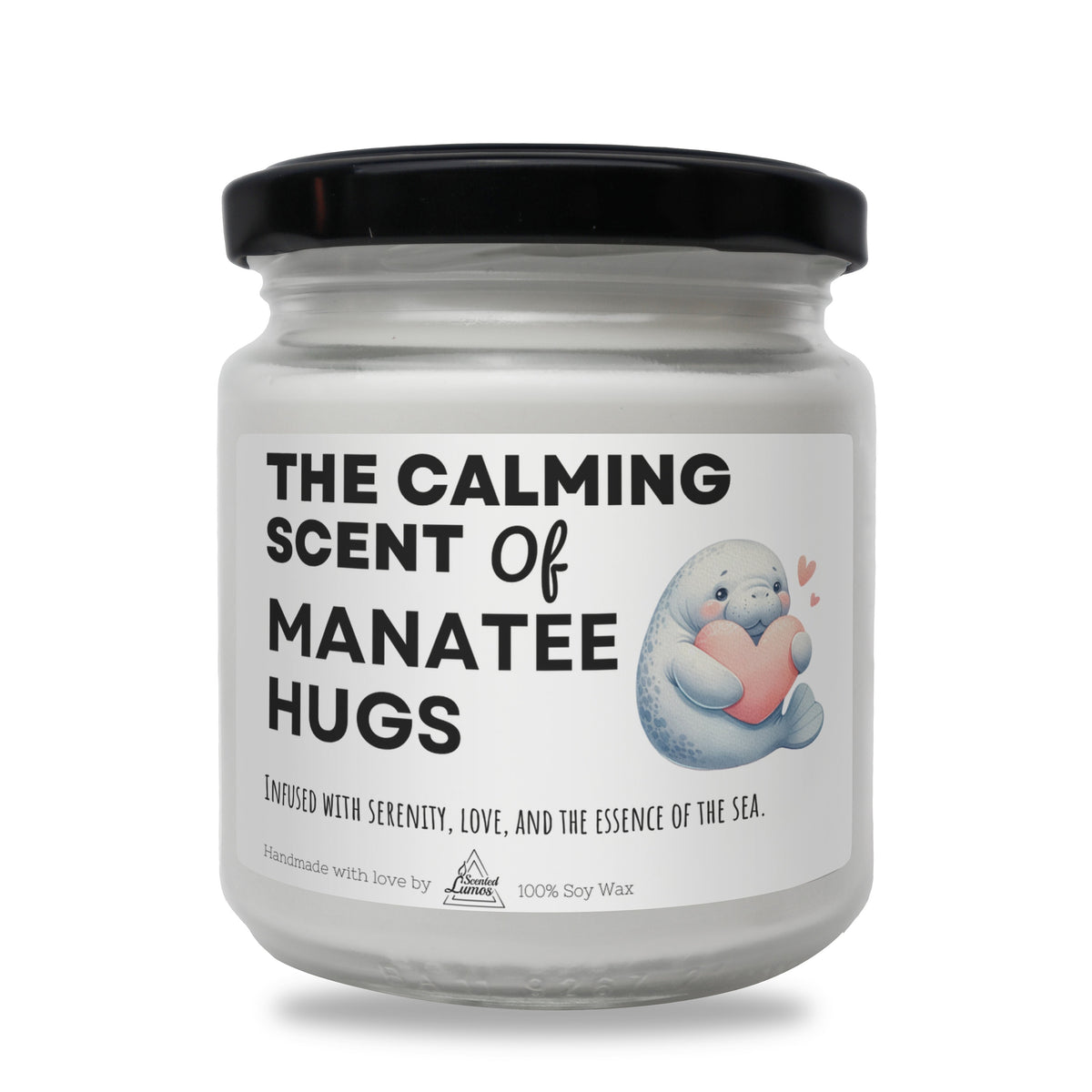 a jar of the calming scent of manatee hugs