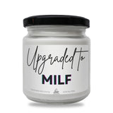 a jar of milk with a black lid