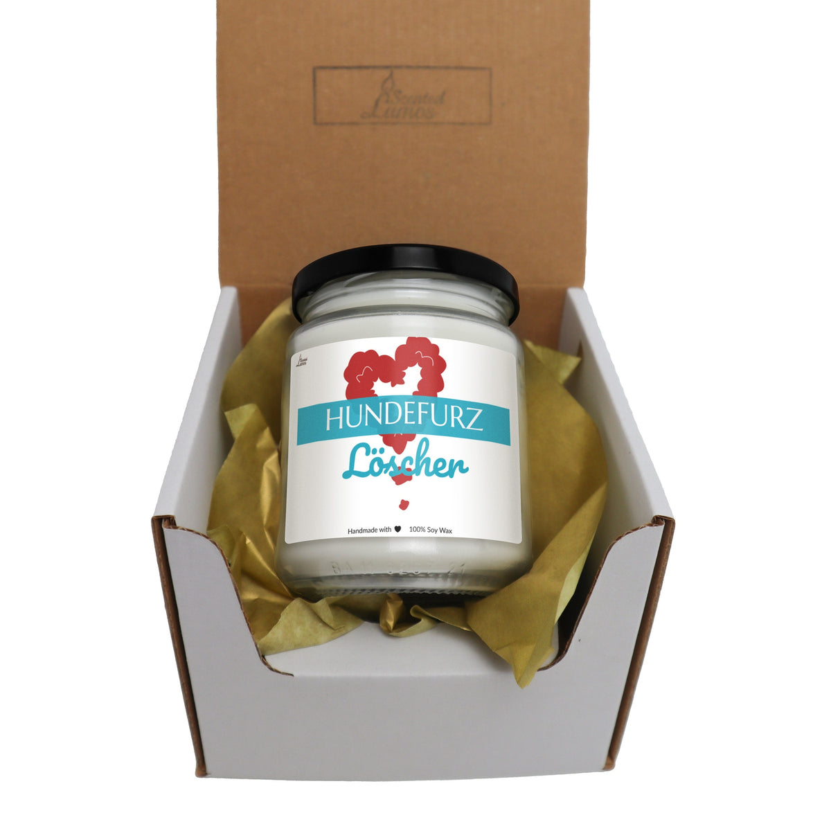 a box with a candle inside of it