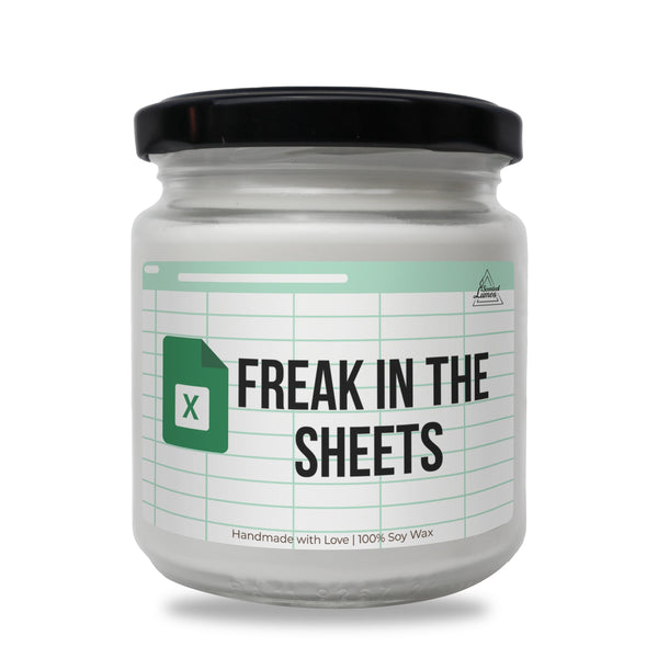 a jar of freak in the sheets on a white background