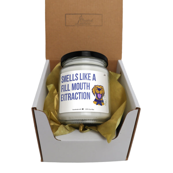Smells like a full mouth extraction Scented Soy Candle