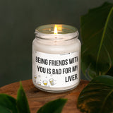 a candle that is sitting on a table