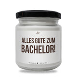 a jar of bachellor with the words alles gute zum