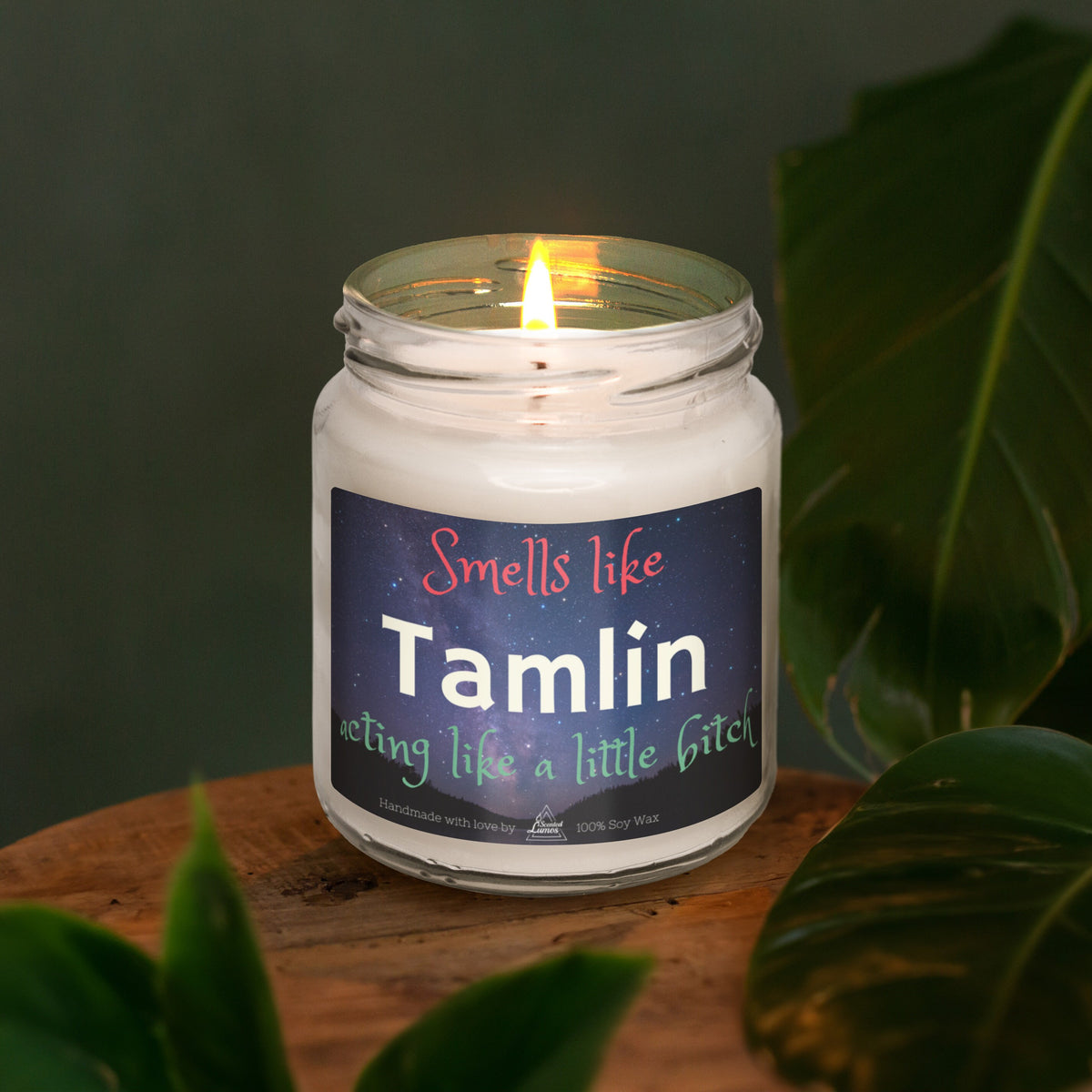 a candle that is sitting on a table