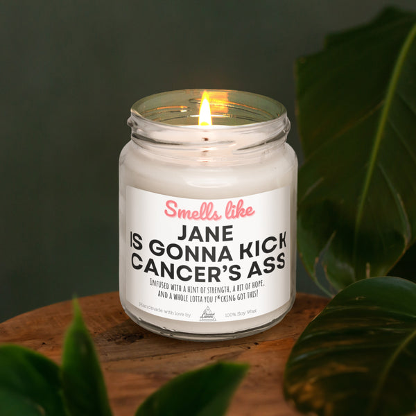 a candle sitting on top of a wooden table