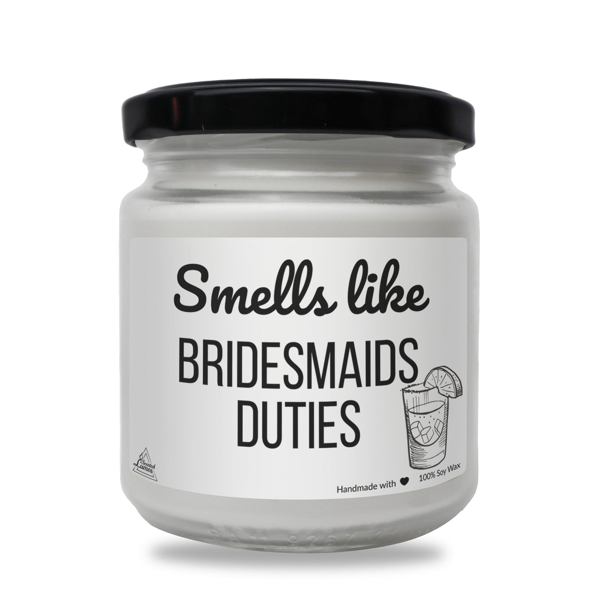 a jar of bridesmaids duties with a black lid