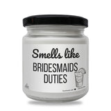 a jar of bridesmaids duties with a black lid