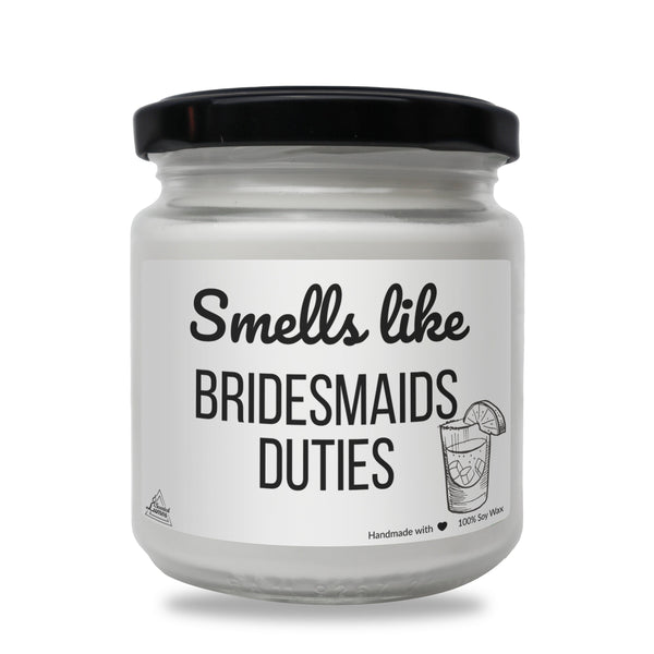 a jar of bridesmaids duties with a black lid