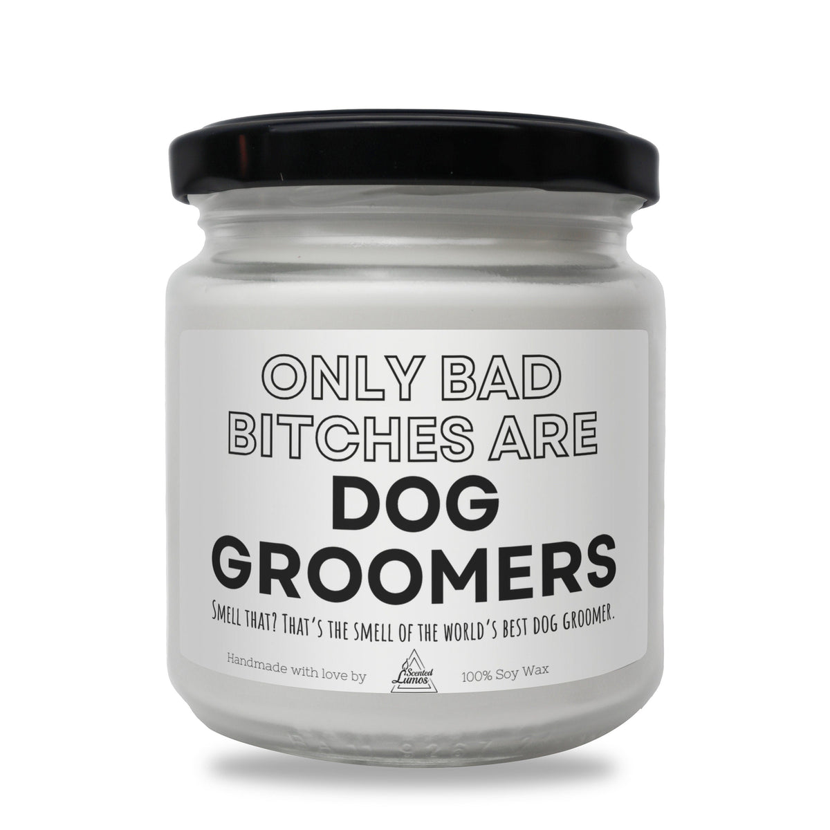 a jar of dog grooming products on a white background