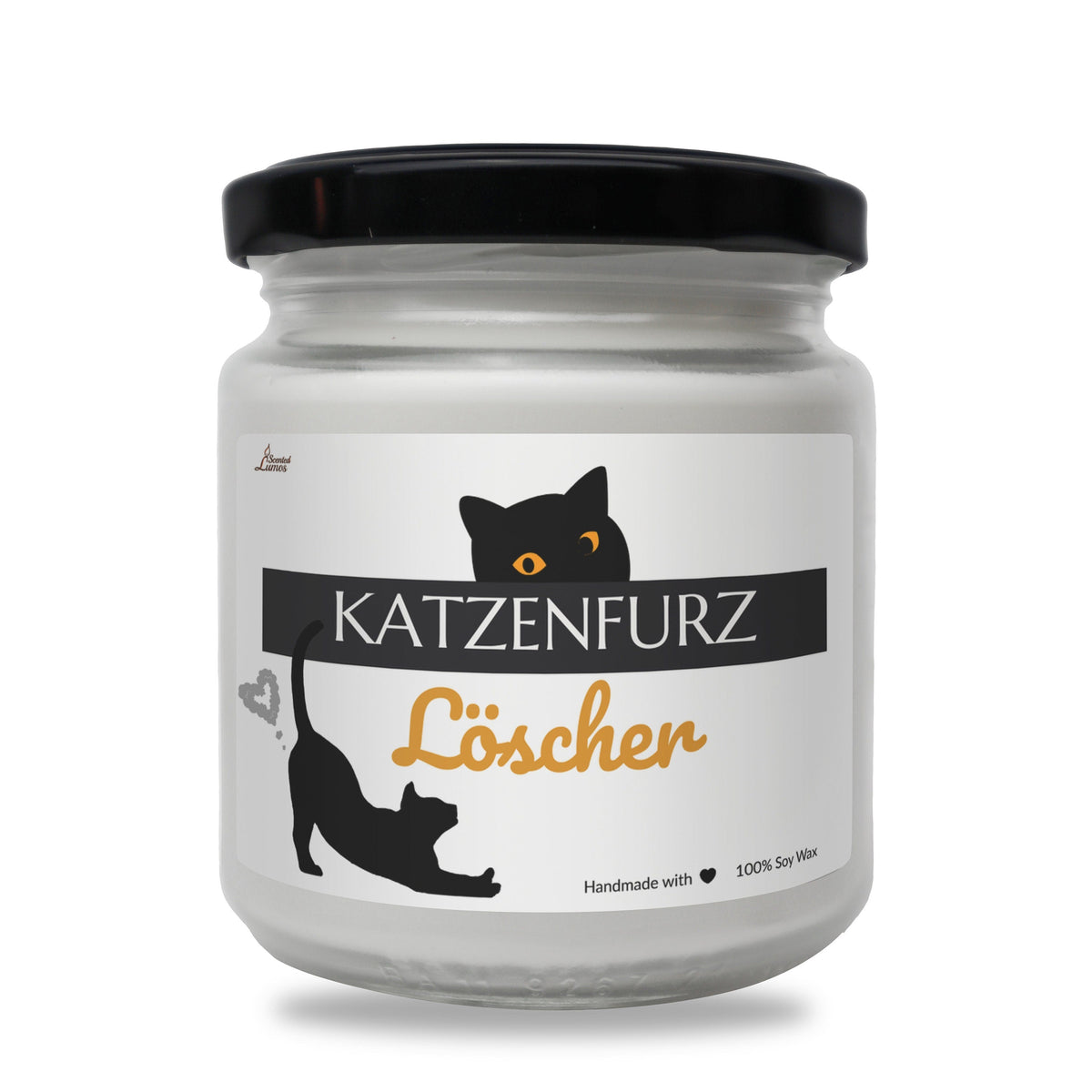 a jar of cat food with a black cat on it