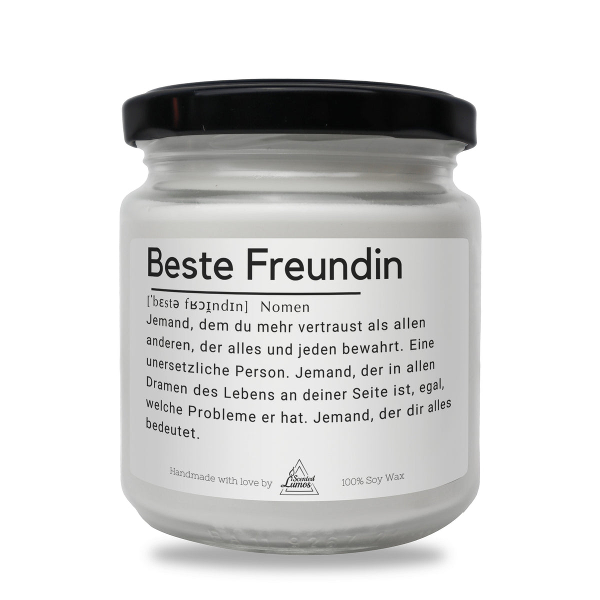 a jar of beste freudin on a white background