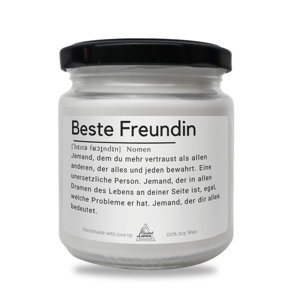 a jar of beste freudin on a white background