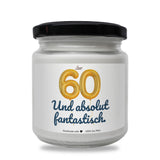 a white jar with a black lid that says 60 und absolut fantas